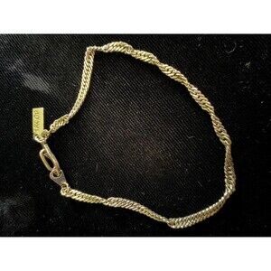 Vintage 18K Gold Plated Rope Chain Bracelet